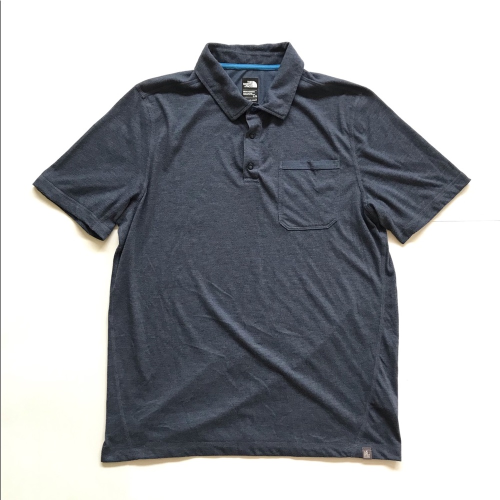 The North Face FlashDry Polo Blue Shirt Sz Large